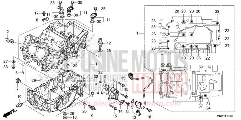 CARTER MOTEUR von NC750X DCT GRAND PRIX RED (R380) von 2021